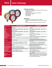 Thumbnail of document Data Sheet - PCC Colour Coded Pressure Gauge